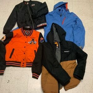 Lots of  Kids winter snow Puffer jackets.